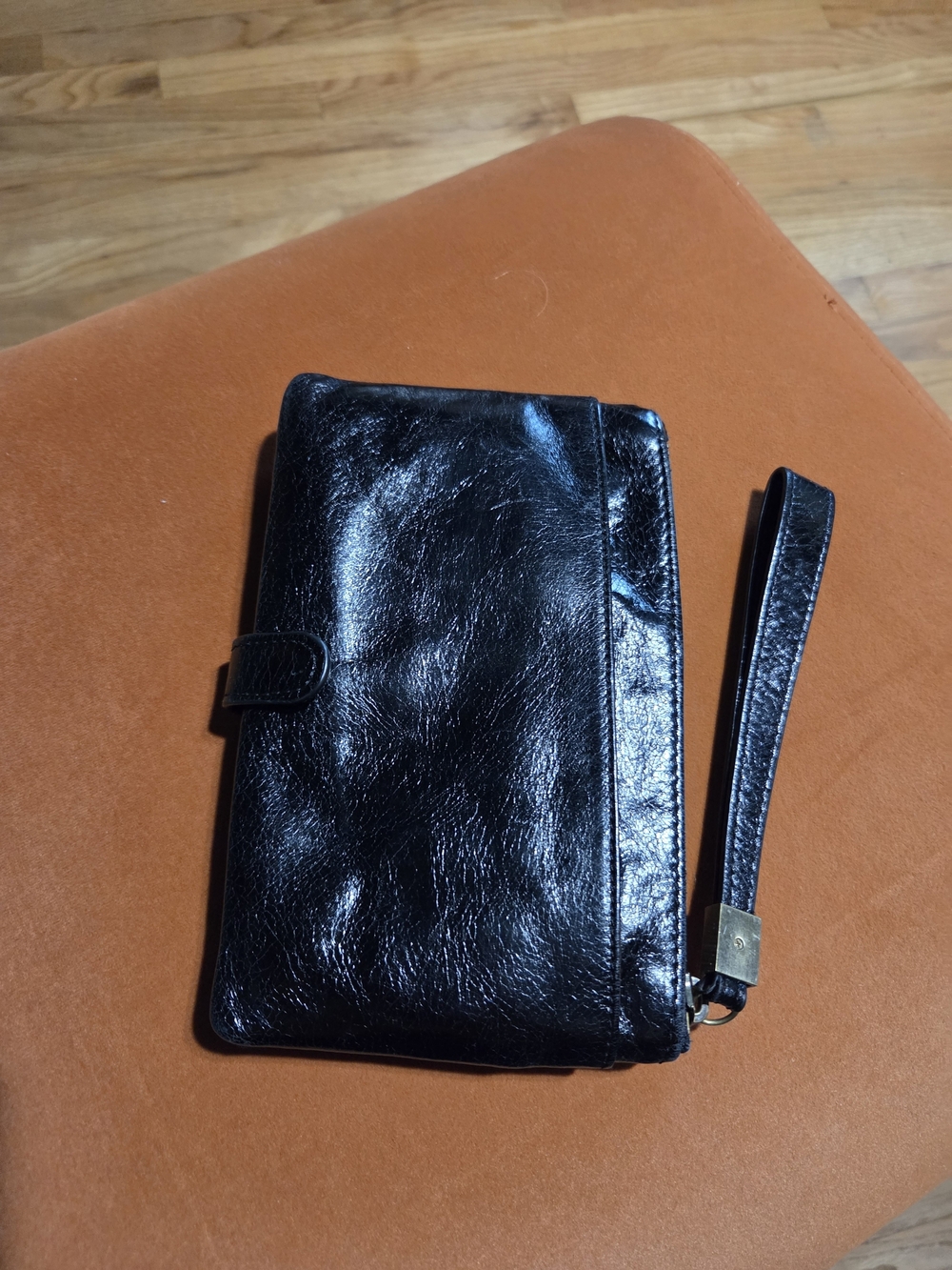HOBO Black Leather Wristlet Clutch
